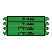 Značení potrubí, pitná voda,4 ks, 250 × 26 mm